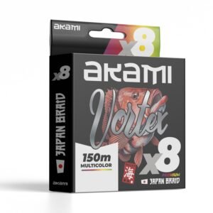 <p>Akami VORTEX X8 MULTICOLOR je upredenica od 100% PE s 8 niti izrađena japanskom tehnologijom. Okrugli profil